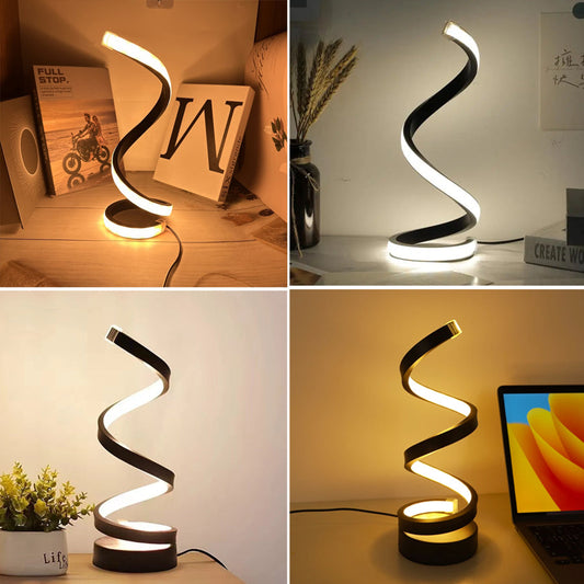 Luz nocturna LED en espiral con conexión USB y 3 colores
