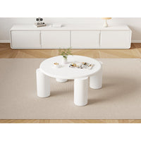 White Round Wooden Coffee Table