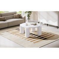 White Round Wooden Coffee Table