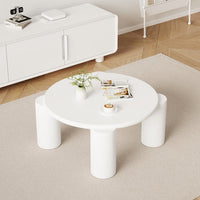 White Round Wooden Coffee Table