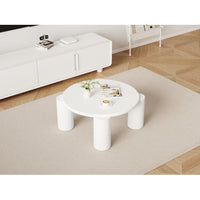 White Round Wooden Coffee Table