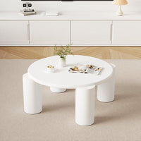 White Round Wooden Coffee Table